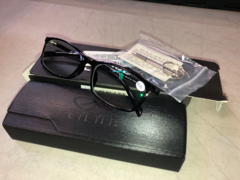 Photo 1 of Computer Reading Glasses Blue Light Blocking - Reader Eyeglasses Anti Glare Eye Strain Light Weight for Women Men Gloss Black 3.0 x