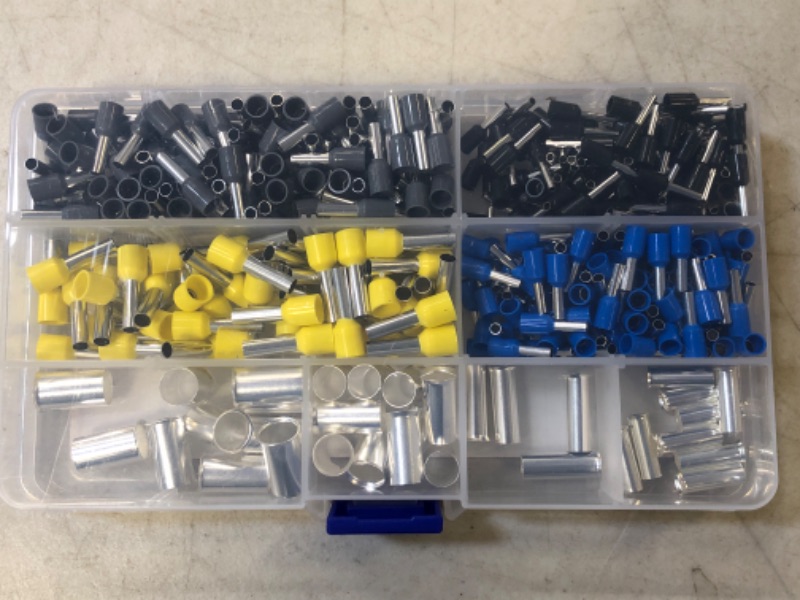 Photo 3 of 390 Pieces Wire Ferrules Kits Ferrules Wire Ends Terminals Crimp Terminal Connector Sleeves AWG (2 4 6 8 10 12 14 16) A type