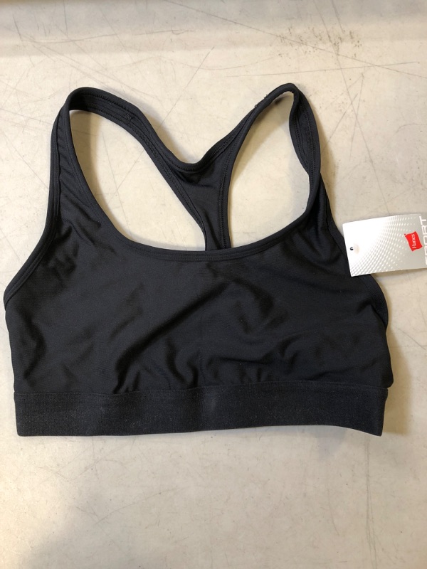 Photo 2 of Hanes Sport Women's Compression Racerback Sports Bra Large Black