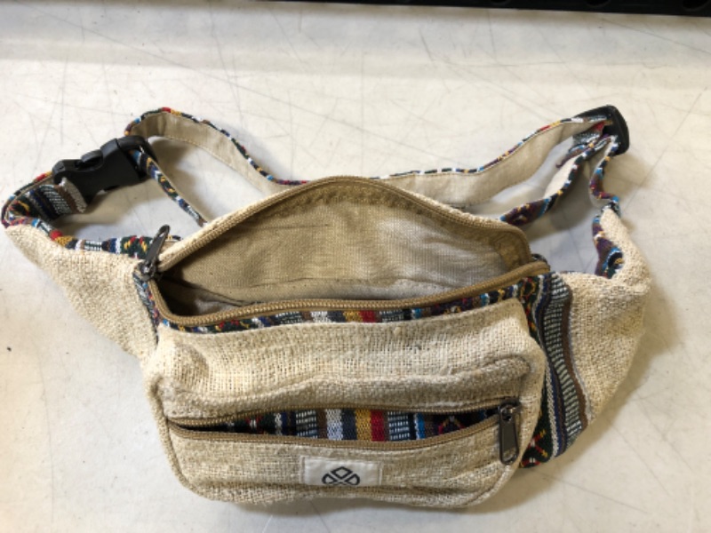 Photo 2 of Freakmandu Eco-Friendly Boho Hippie Style Hemp Fanny Pack Hip Waist Bag for Hiking Running Jogging (Beatnik)