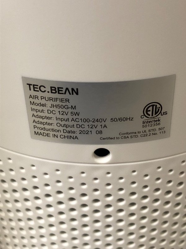 Photo 3 of TEC.BEAN Air Purifier for Bedroom with Adjustable Night Light, H13 True HEPA Air Filter for Office Desk, Odor Eliminators for Home, Sleep Mode 20dB Air Cleaner for Dust, Pet Dander, Allergies, Pollen