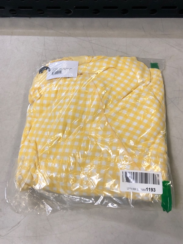 Photo 2 of Bandier x Sincerely Jules The Juniper Crew Neck Sweatshirt Vintage Yellow Gingham X-Large