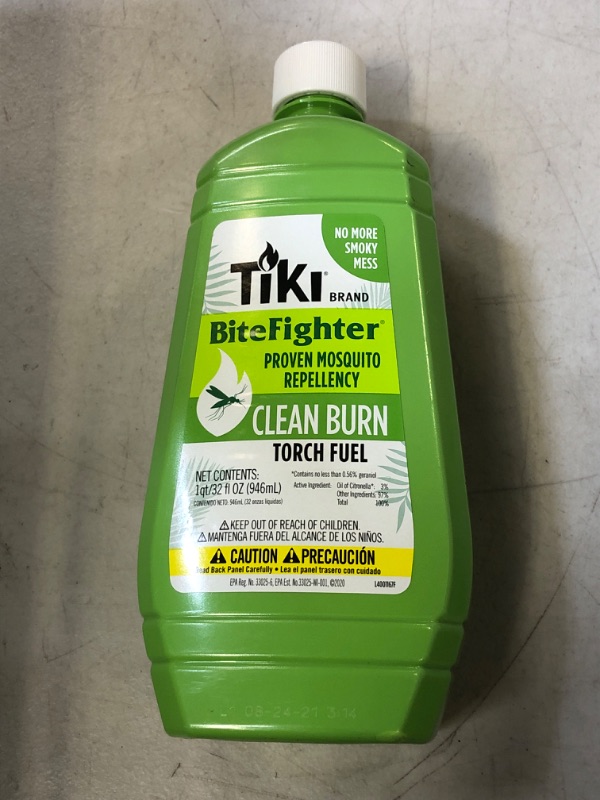 Photo 2 of 32oz Clean Burn BiteFighter Torch Fuel -TIKI - EXP : MIGHT BE : 08/24/21