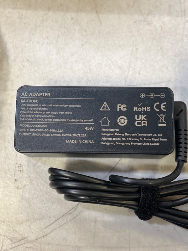 Photo 3 of 45W Type USB C Laptop Charger for Lenovo Chromebook c330 s330 c340 s340 100e 300e 500e Series, ThinkPad T480 T480s T580 T580s E480 E580 GX20M33579 4X20E75131Adapter Power Supply Cord