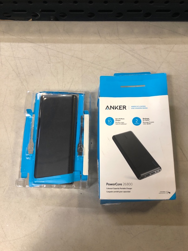 Photo 2 of Anker 337 Power Bank (PowerCore 26K) Portable Charger, 26800mAh External Battery with Dual Input Port and Double-Speed Recharging, 3 USB Ports for iPhone, iPad, Samsung, Android and Other Devices black