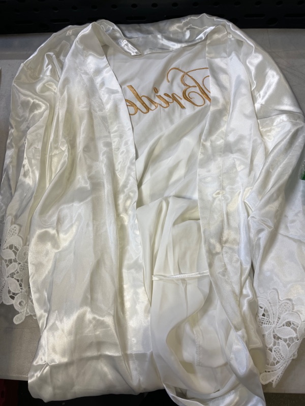 Photo 1 of BRIDE SATIN WHITE ROBE - XL