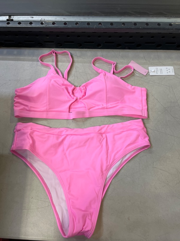 Photo 1 of 2PC NEON PINK BATHING SUIT - XL