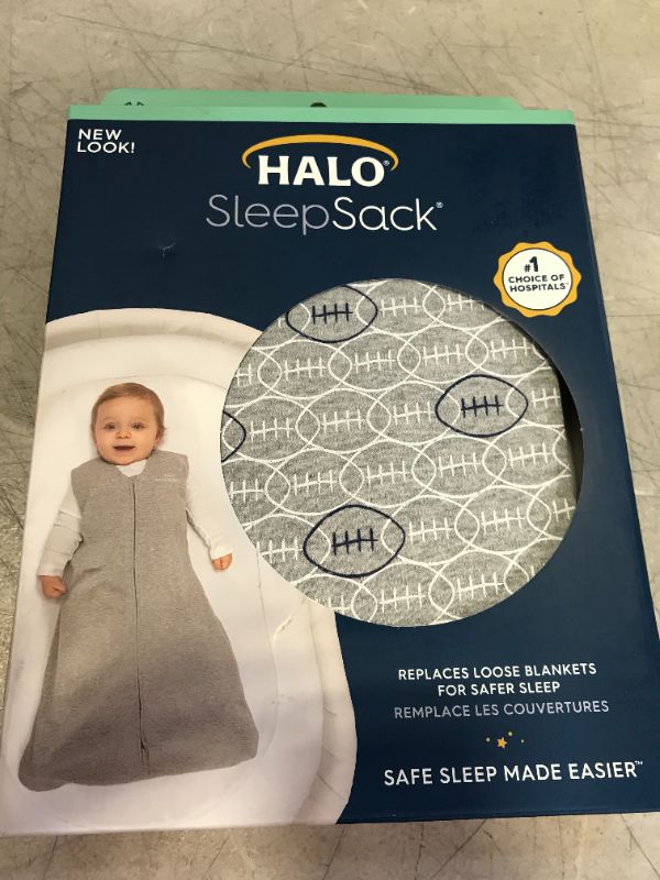 Photo 1 of HALO Sleepsack 100% Cotton Wearable Blanket, TOG 0.5, Footballs, Large
