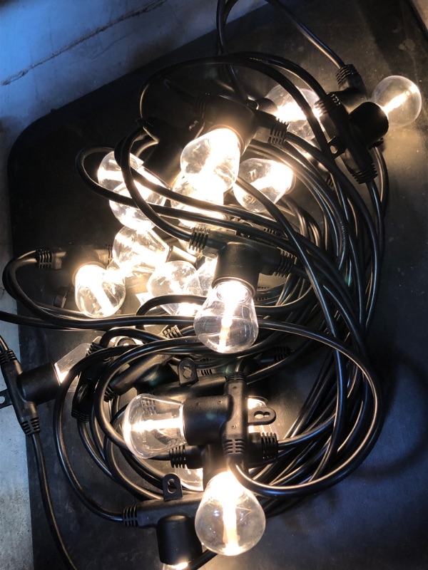 Photo 2 of Enbrighten 48 Ft. Black Bistro Integrated LED String Light [ USED] 
