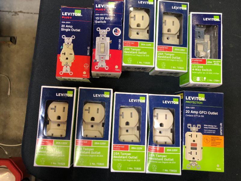 Photo 1 of 10 pack of switches and outlets sold as is 