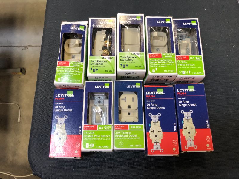 Photo 1 of 10 pack of switches and outlets sold as is 