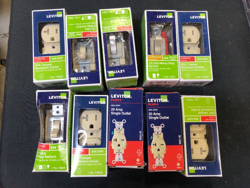 Photo 1 of 10 pack of switches and outlets sold as is 