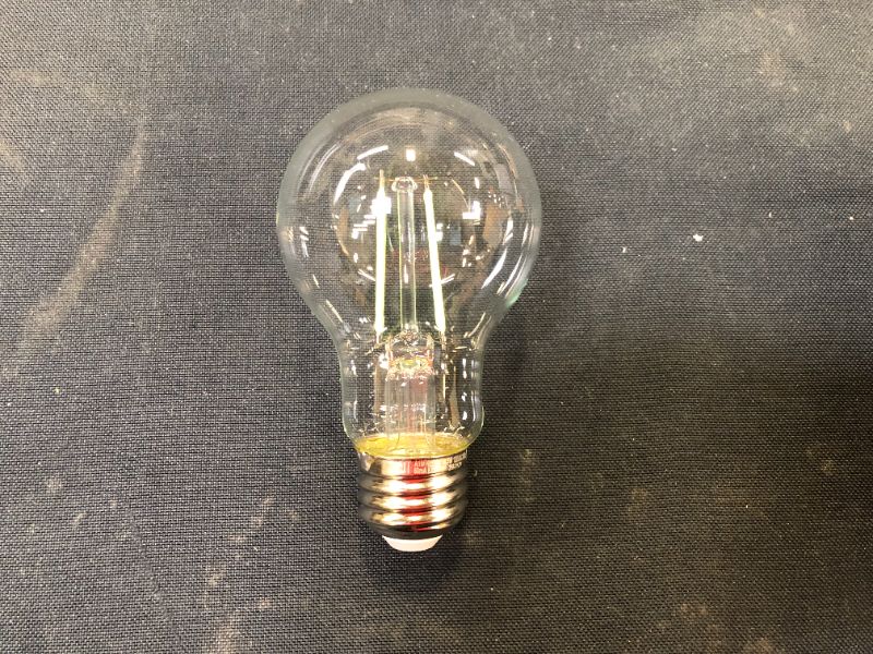 Photo 2 of 25-Watt Equivalent A19 Medium E26 Base Dimmable Filament LED Light Bulb Green Colored Clear Glass (1-Bulb) 2 pack 
