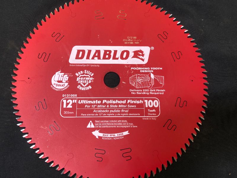 Photo 2 of 12 in. x 100-Tooth Ultimate Polished Finish Circular Saw Blade
