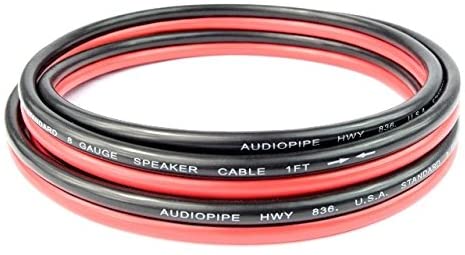 Photo 1 of 8 Gauge 6 Feet Red Black Speaker Wire Copper Mix Power Ground Car Home Audio
