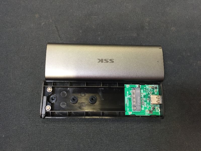 Photo 3 of SSK M.2 NVME SATA SSD Enclosure Adapter,RTL9210B Chips Tool-Free SSD Reader USB C 3.1/3.2 Gen 2 10Gbps PCIe,6Gbps SATA MKey/(B+M) Key,External SSD Enclosure Support UASP Trim for 2242/2260/2280-black
