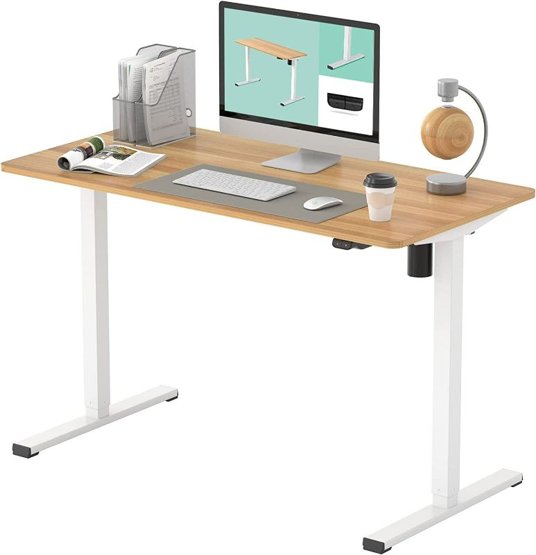 Photo 1 of FLEXISPOT Standing Desk 48 x 24 Inches Whole-Piece Desktop Electric Height Adjustable Desk Stand up Desk Home Office Table for Computer Laptop 