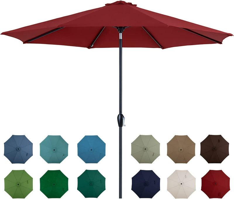 Photo 1 of Tempera 10' Outdoor Market Patio Table Umbrella with Auto Tilt and Crank,Large Sun Umbrella with Sturdy Pole&Fade resistant canopy,Easy to set,Chili