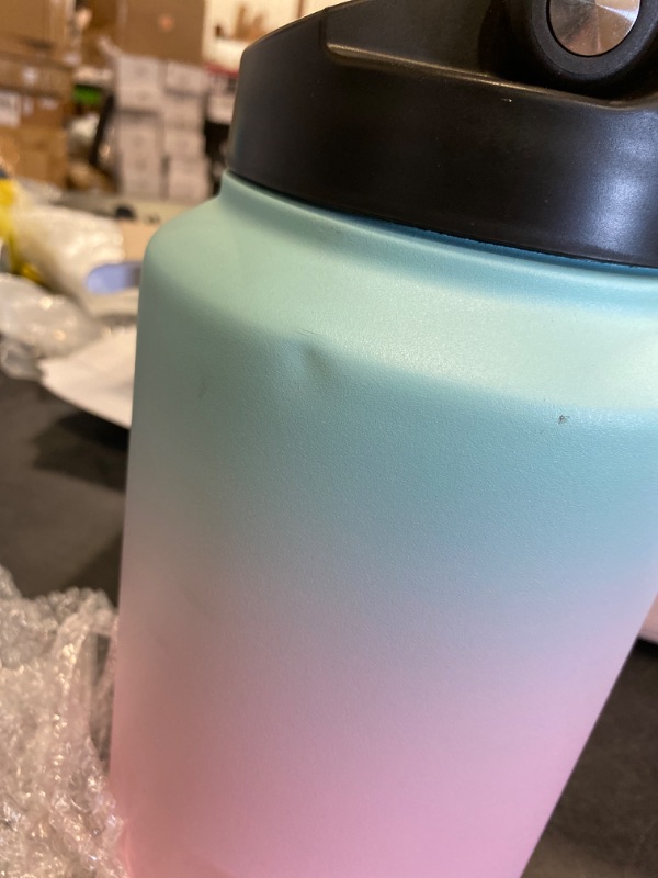 Photo 1 of IRON °FLASK Sports Water Bottle - 128 Oz/One Gallon, 2 Lids, Straw and Spout, Leak Proof, Vacuum Insulated Stainless Steel, Hot Cold, Double Walled, Simple Thermo Mug, Metal Canteen Jug Growler NEW 