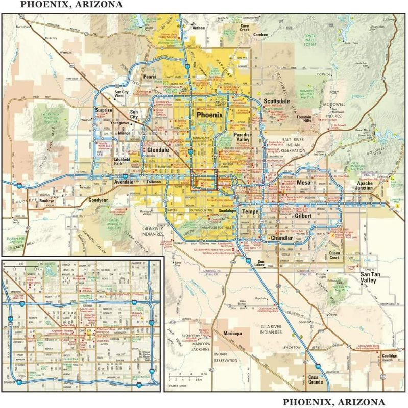 Photo 1 of Phoenix, Arizona Wall Map, Large NEW 