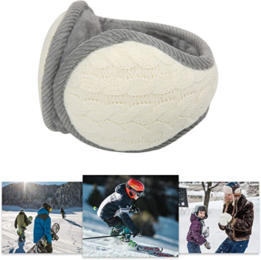 Photo 1 of Surblue Unisex Warm Knit Earmuffs Ladies Cashmere Winter Pure Color Outdoor Fur Earwarmer, Adjustable Wrap NEW 