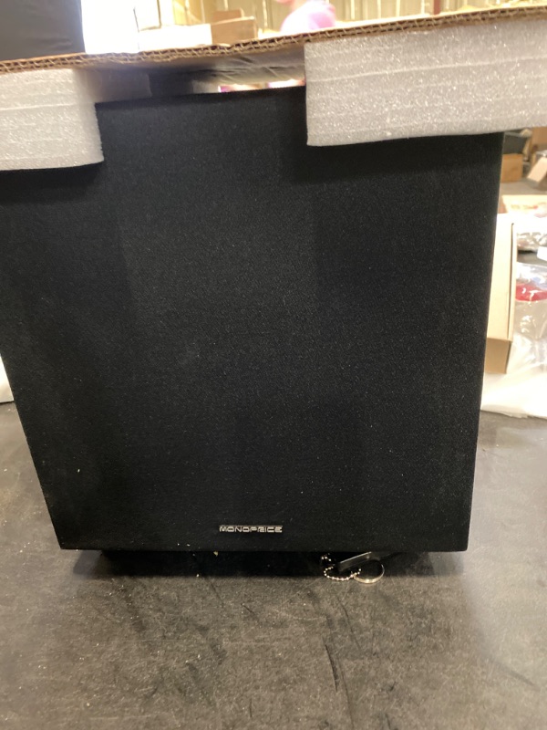 Photo 2 of Monoprice 60-Watt Powered Subwoofer - 8 Inch With Auto-On Function, For Studio And Home Theater Black