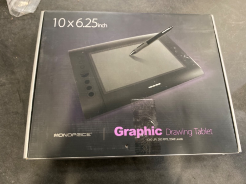 Photo 3 of Monoprice 110594 10 x 6.25-inch Graphic Drawing Tablet (4000 LPI, 200 RPS, 2048 Levels),10" x 6.25" 5080 LPI, Black