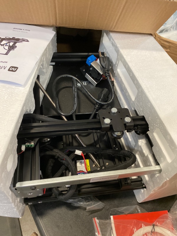 Photo 1 of Monoprice MP10 Mini 3D Printer - Black with (200 x 200 mm) Magnetic Heated Build Plate, Resume Printing Function, Assisted Leveling, and Touch Screen  NEW 