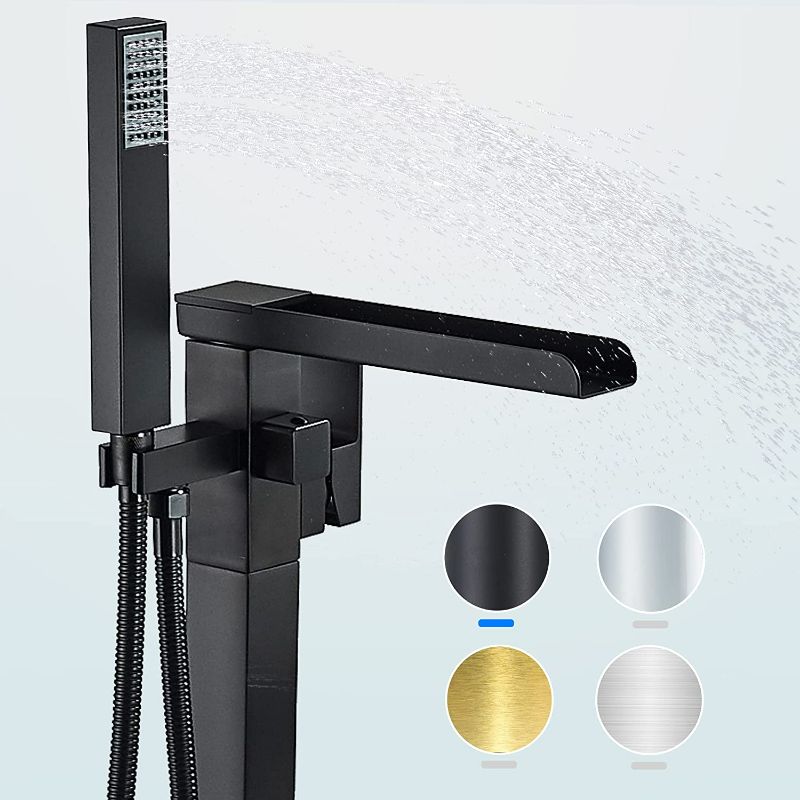 Photo 1 of  Gmusre Freestanding Tub Faucet Floor Mounted Bathtub Filler Bathroom Faucets with Hand Shower Mixer Taps Spout Matt Black NEW