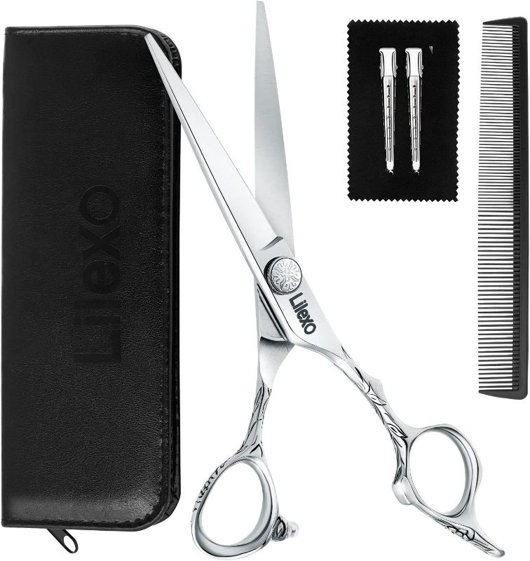 Photo 1 of lilexo Hair Cutting Scissors - Razor Sharp Professional Hair Scissors, 6.5" Hair Shears; Scissors for Hair; Premium Japanese Stainless Steel Barber Haircut Scissors for Hairdressing and Trimming NEW