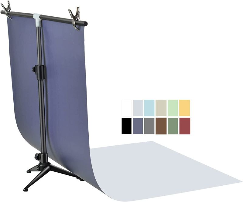 Photo 1 of Meking PVC Backdrop (Unknown Size)) PVC Background Matte PVC Solid Color Photography Backdrop for Photo Video Photography Studio -6 in 1 kit (Orange, 2Black,Blue, Green, Red) New
