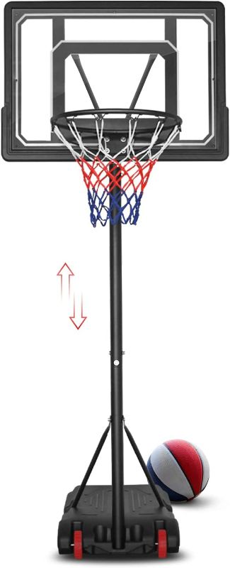 Photo 1 of Basketball Hoop Outdoor Portable for Kids Basketball System with Height Adjustable Basketball System, Weather-Resistant Basketball Goal Indoor Outdoor w/Fillable Base, 15" Rim & 33.5" Backboard NEW 