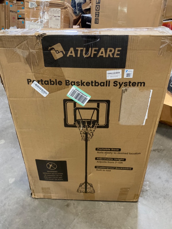 Photo 3 of Basketball Hoop Outdoor Portable for Kids Basketball System with Height Adjustable Basketball System, Weather-Resistant Basketball Goal Indoor Outdoor w/Fillable Base, 15" Rim & 33.5" Backboard NEW 