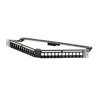 Photo 1 of 24 Port Blank Keystone FTP Patch Panel_ 1U_ Angled_ W/Wire Support Bar NE W
