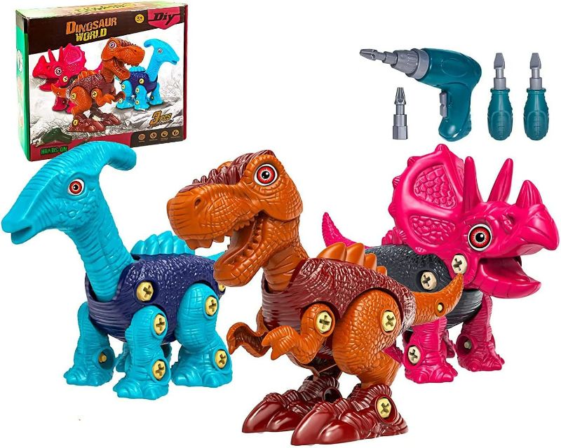 Photo 1 of HIKUIBU Take Apart Dinosaur Toys for Kids 3-5, Dinosaur Building Toys with Electric Drill, Dinosaur Toys, Construction STEM Learning for Boys Girls Toddlers Christmas NEW 
