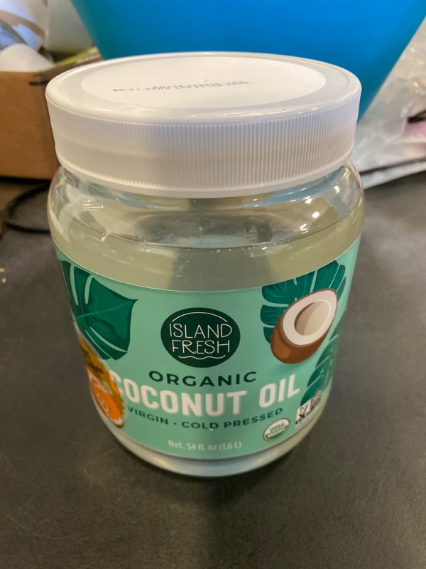 Photo 3 of Island Fresh Organic Coconut Oil (54 oz) - Organic Virgin Coconut Oil Great for Baking, Versatile Cooking Oil, DIY Hair Oil & Skin Oil, Cold-Pressed, Certified Organic & Non-GMO 54 Fl Oz (Pack of 1) NEW