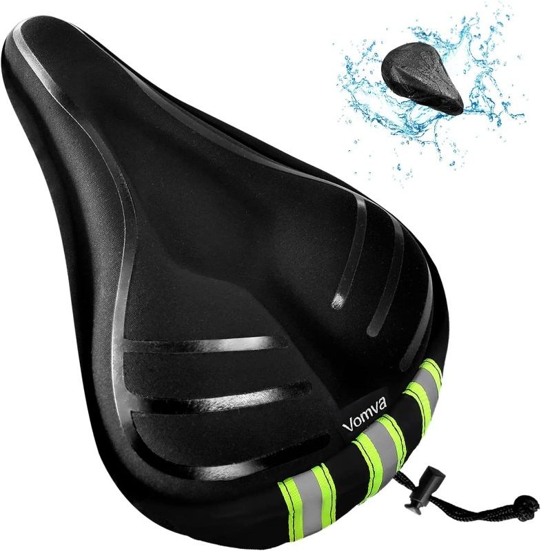 Photo 1 of Bike Seat Cushion,Vomva Bike Seat Cover for Women Men Comfort,Bicycle Seat Cushion with Water Resistant Cover-Anti-Slip-Reflective Strip,Compatible with Peloton,Spin Bike,Indoor Outdoor Cycling NEW 