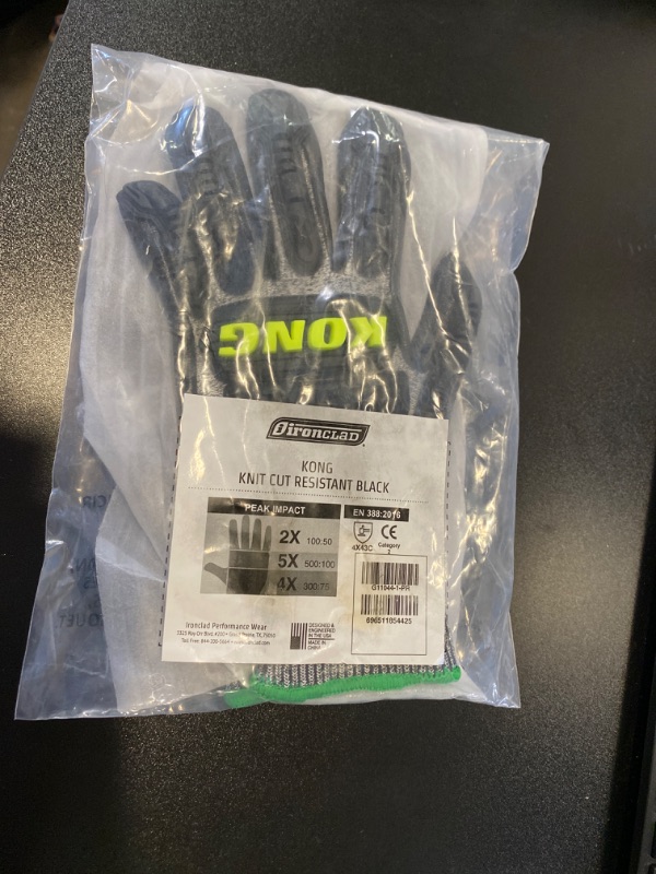 Photo 1 of Ironclad KONG Knit Cut Resistant Glove; TPR Impact Protection, Foam Nitrile Coating, A4 Cut Resistant, Sized S NEW 
