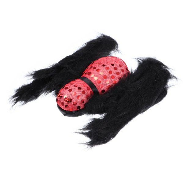 Photo 1 of Halloween Hairy Spider with Red Eyes Skull Head Plush Spider Decoration Leg Adjustable Scary Props Toy Hangable for Indoor Outdooor NEW 