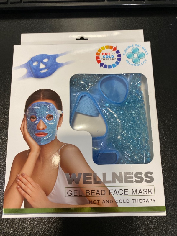 Photo 3 of Cold Face Eye Mask Ice Pack Reduce Face Puff, Dark Circles, Gel Beads [Blue] NEW
