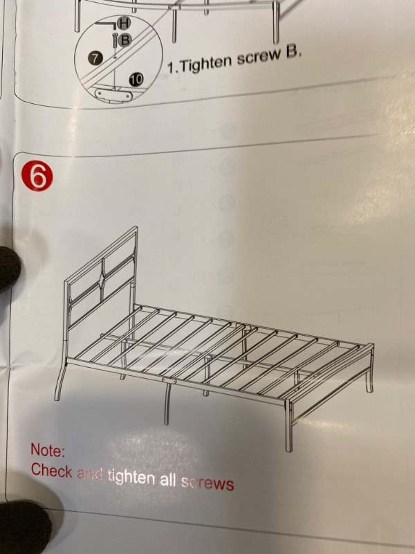 Photo 2 of VECELO Full Bed Frame Metal Platform with Wooden Headboard & Footboard Mattress Foundation Strong Metal Slats Support No Box Spring Replacement/Easy Assemble NEW 
