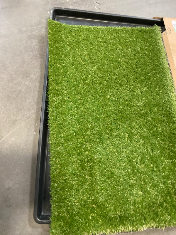 Photo 2 of Dog Grass Large Patch Potty, Artificial Dog Grass Bathroom Turf for Pet Training, Washable Puppy Pee Pad, Perfect Indoor/Outdoor Portable Potty Pet Loo (Tray system-35"X22.6") NEW 