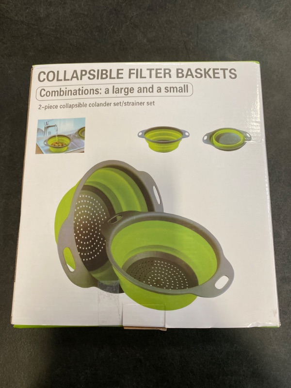 Photo 2 of Green Collapsible Colander 2 Sets NEW
