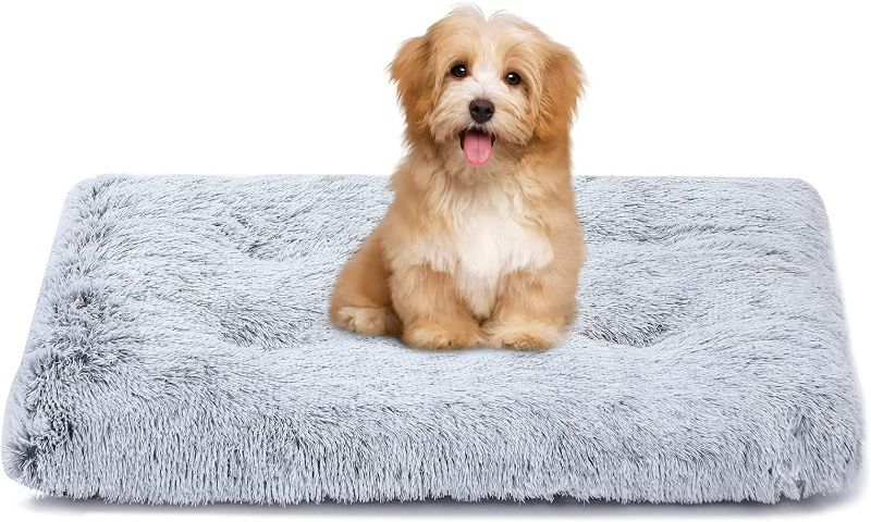 Photo 1 of Dog Bed,Crate Pet Bed Kennel Pad,Soft Plush Washable,Comfortable Dog Bed,Suitable for Small Dogs & Cats (Grey) NEW