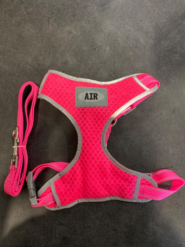 Photo 3 of AIR Dog Harness Leash Set, Puppy Leash Harness, No-Choke Dog Harness, Mesh Dog Harness, Comfortable Dog Harness, Plus 4 ft Reflective Dog Leash with Padded Handle, Large, Hot Pink NEW 
