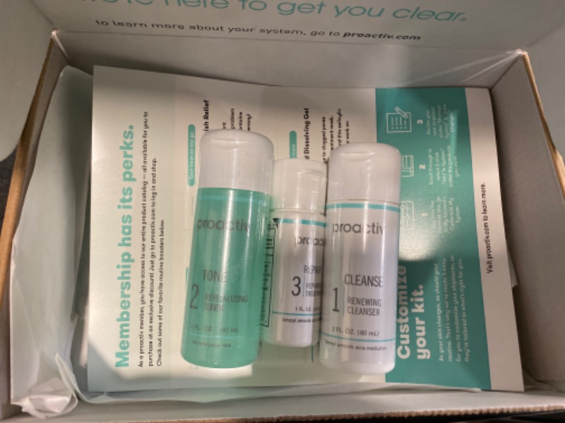 Photo 2 of Proactiv 3 Step Acne Treatment - Benzoyl Peroxide Face Wash, Repairing Acne Spot Treatment for Face and Body, Exfoliating Toner - 30 Day Complete Acne Skin Care Kit  NEW 