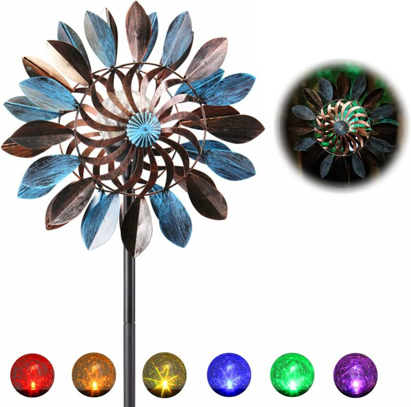 Photo 1 of Solar Wind Spinner Outdoor Yard Garden Decor NEW 