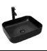 Photo 1 of Black Rectangular Ceramic Vessel Sink 