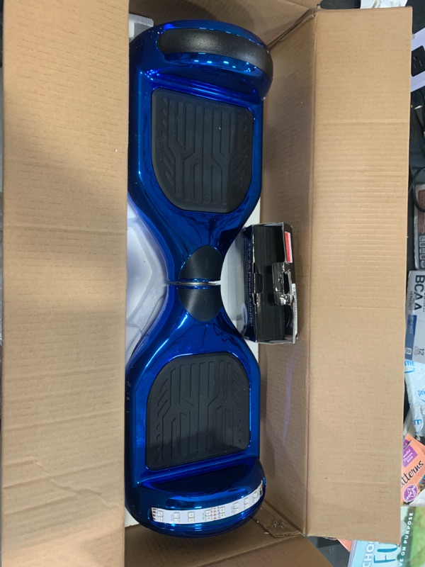 Photo 2 of LongtimeUSA 6.5" Flashing Wheels Rechargeable Battery Self Balancing Scooter Electric Hoverboard for Kids and Adult Bluetooth Speaker LED Lights. Unable to test product 