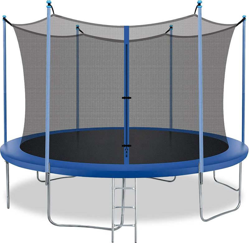 Photo 1 of 16FT Trampoline with Enclosure Net Outdoor Jump Rectangle Trampoline - ASTM Approved-Combo Bounce Exercise Trampoline PVC Spring Cover Padding for Kids and Adults NEW 
